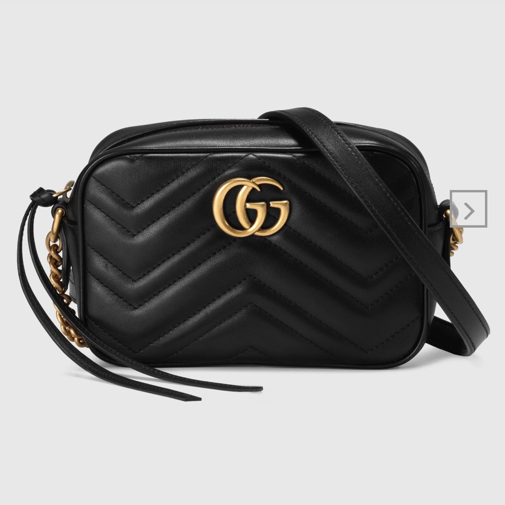Gucci Marmont mini camera bag black gold hardware. New with box,bags &dust bags.